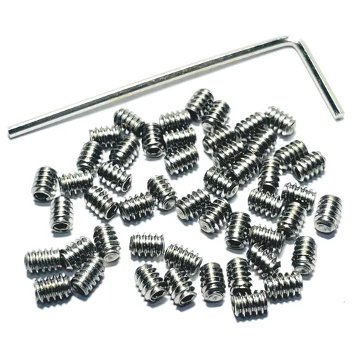 Vista 7 de Juego de 50 tornillos de 6-32 x 1/2 pulgadas de acero inoxidable 304 de cabeza Allen hexagonal hexagonal con llave Allen de 1/16, juego de tornillos