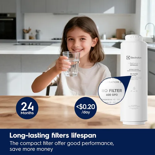 Vista 6 de Electrolux Reemplazo del filtro RO Eco 600GPD, vida útil de 2 años, TDS de alta eficiencia y reducción de metales pesados, compatible con el sistema