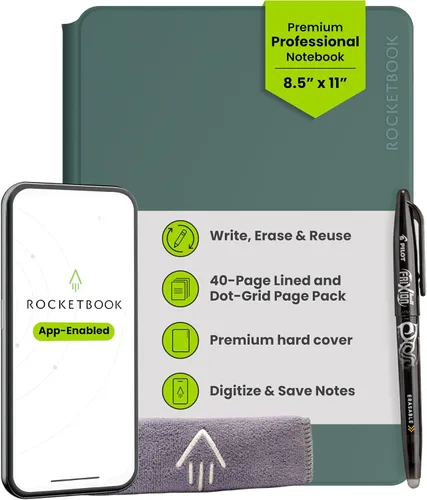 Vista 14 de Rocketbook Pro Smart - Cuaderno reutilizable, ejecutivo, 7 x 9, color negro
