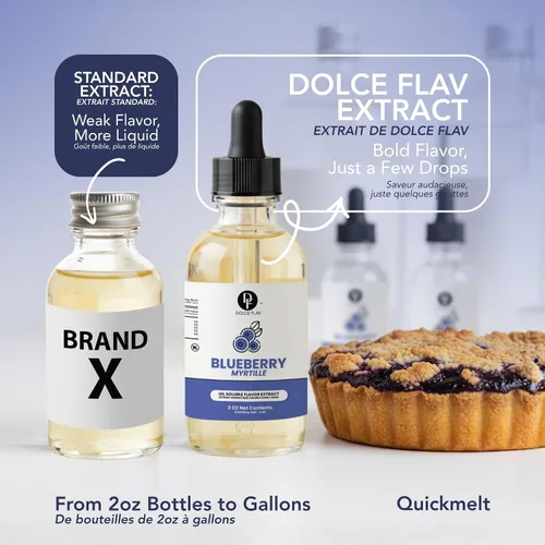 Vista 6 de Dolce Flav Extracto de arándano – 2 onzas soluble en aceite, Kosher, sin azúcar, sabor concentrado de arándanos maduros para hornear, chocolates