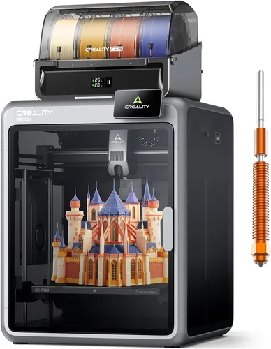 Vista 10 de Creality K1C Impresora 3D, Nivelación Automática de Alta Velocidad de 600mm/s, Extrusora Directa Robusta Libre de Obstrucciones K1 SE Impresora 3D