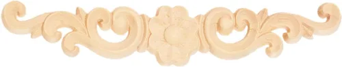 Vista 9 de MUXSAM Apliques de madera decorativos tallados, calcomanías largas de madera para decoración de muebles de bricolaje, tallas de roseta para puerta