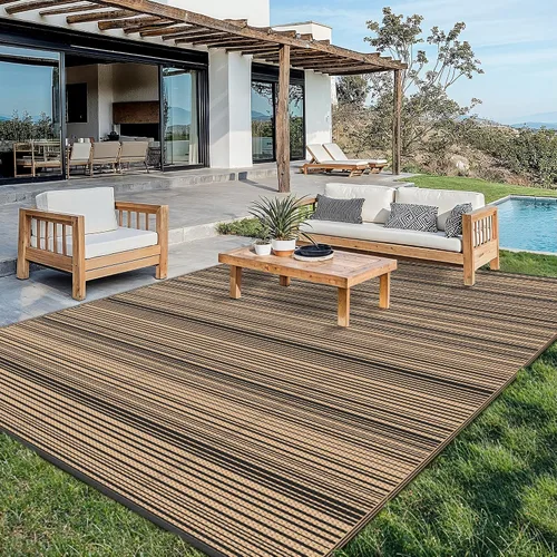 Vista 14 de GENIMO - Tapete de exterior para patio, 6 x 9 pies, impermeable, reversible, de plástico, para campamento, caravana, terraza, porche, cámper