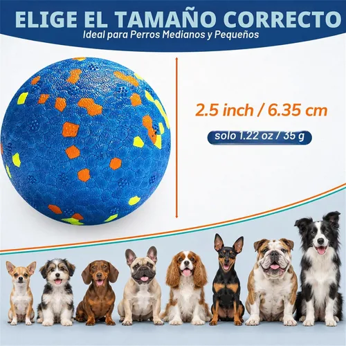 Vista 4 de Bolas para Perros, Bola de Juguete Indestructible para Perros Masticadores Agresivos, Bola Interactiva Duradera de Alta Elasticidad para Entrenar