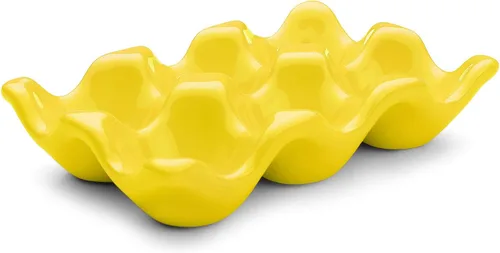 Vista 15 de Flexzion Bandeja de Cerámica para 12 Huevos - Portahuevos de Porcelana para Docena Completa Contenedor Organizador de Almacenamiento Soporte