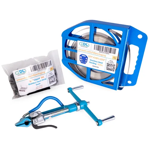 Vista 30 de IDL Packaging Kit de bandas de acero inoxidable 201 de 1/2 pulgada, herramienta de bandas de alta resistencia + bobina de bandas de acero inoxidable
