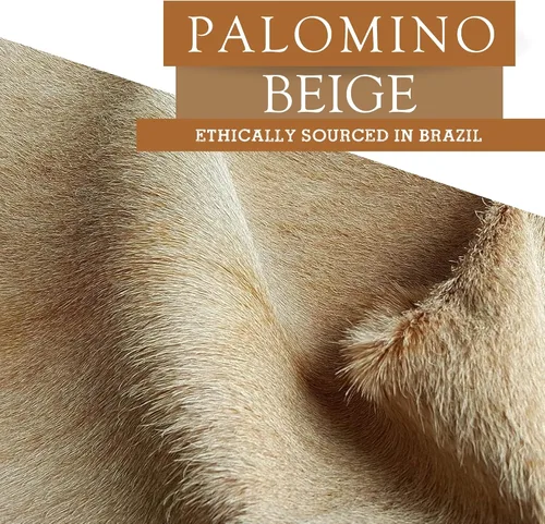 Vista 6 de Sunshine Cowhides Alfombra 100% de piel de vaca beige Palomino, alfombra de estilo moderno de piel de animal y alfombra para el suelo, alfombra
