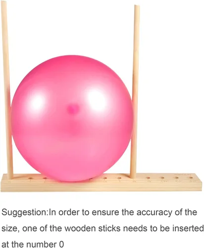 Vista 3 de Auihiay Regla de medición de globos de madera ajustable de 12 tamaños, herramienta de medición para decoraciones de globos, arcos, columnas