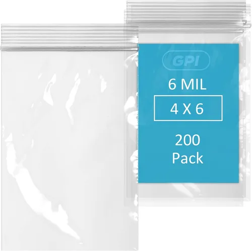 Vista 25 de GPI - 6 mil, extra resistente, bolsas de plástico transparentes con cremallera resellable de 2 x 5 pulgadas, resistentes a perforaciones, bolsas