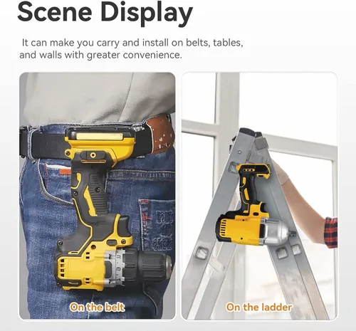 Vista 5 de Clips de cinturón para Dewalt, 6 piezas de clips para herramientas de perforación de acero inoxidable 304 con tornillos para Dewalt N268241 N086039