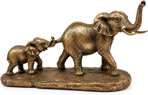 Vista 10 de Comfy Hour Estatua de elefante de 6.77 pulgadas, decoración de tronco