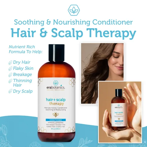 Vista 5 de Acondicionador profundo Era Organics para cabello seco, dañado, crispado, dañado y picazón de cuero cabelludo.