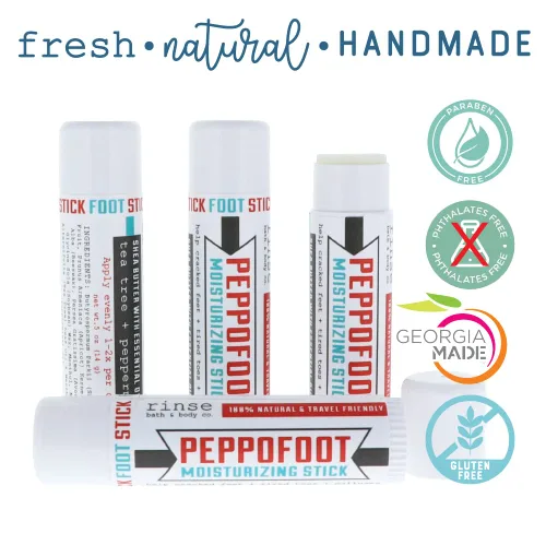 Vista 2 de Rinse Bath & Body Peppofoot Bálsamo en Barra para Talones - Bálsamo para Pies Hecho a Mano para Pies Secos y Agrietados con Aceites de Menta y Árbol