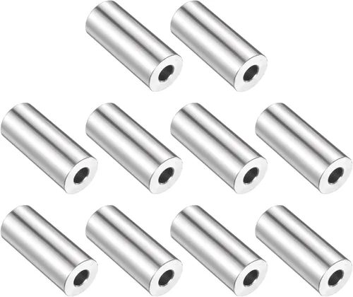 Vista 49 de uxcell 10 piezas de espaciador de acero inoxidable de 3/8" de diámetro interno x 3/4" de diámetro exterior x 1" de longitud, espaciador de rosca
