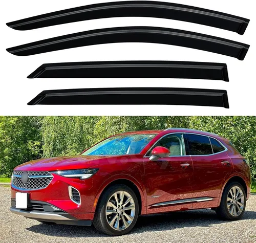 Vista 189 de YQAUTEC - Viseras para ventana, protectores contra la lluvia, compatibles con Subaru WRX 2015-2021, deflectores de viento para ventanas, viseras