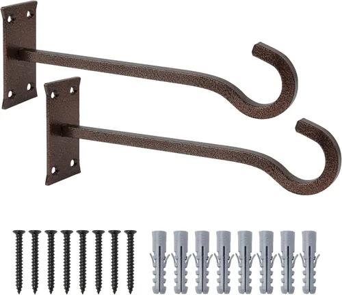 Vista 7 de QIEGL Soporte colgante para plantas de 6 pulgadas, gancho de metal para plantas, gancho de pastor decorativo para colgar linternas, comedero