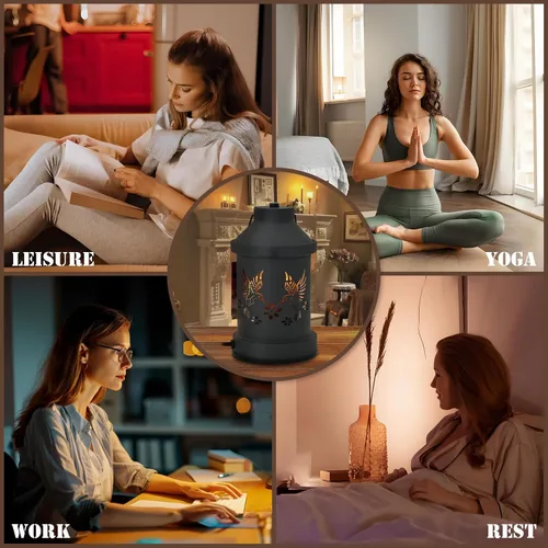Vista 7 de Lámpara calentadora de velas con temporizador - Regalos de Navidad para mujeres y mamás, regalos para inauguración de casa y nueva decoración