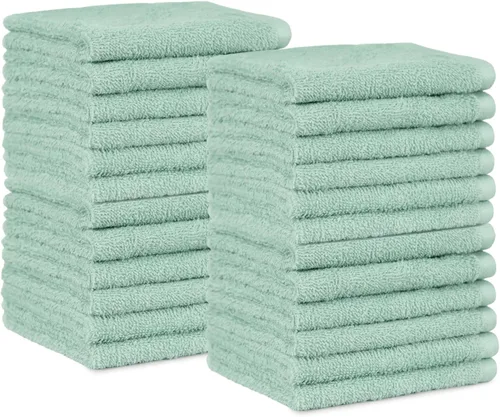 Vista 19 de Amazon Basics Toallas de algodón para la cara, suaves, absorbentes, paquete de 12, color negro, 12 x 12 pulgadas