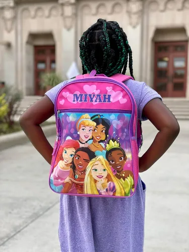 Vista 5 de Mochila escolar personalizada de 16 pulgadas - Princesses Squad