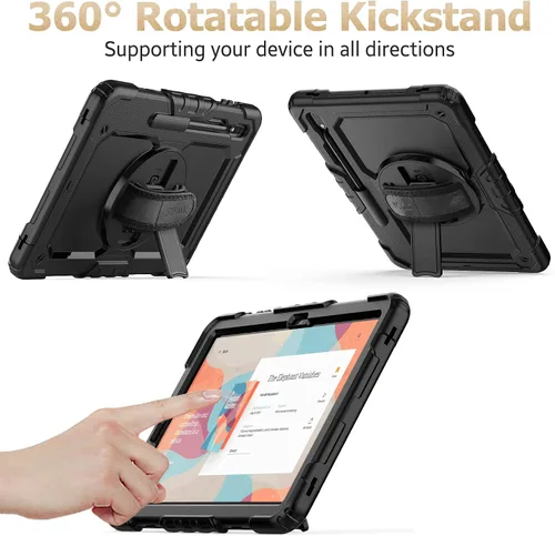 Vista 4 de SEYMAC stock Funda para Samsung Galaxy Tab S7 FE / S8 Plus 5G Funda de 12.4 pulgadas con protector de pantalla portalápices