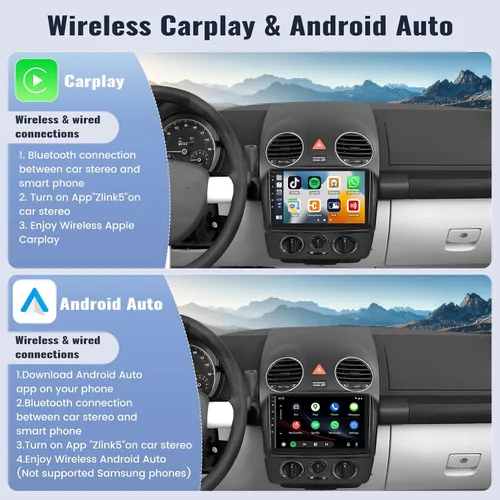 Vista 2 de SIXWIN Android 13 6G+128G Estéreo de coche para Beetle 2004-2010 9 pulgadas pantalla táctil radio coche con CarPlay Android Auto Bluetooth