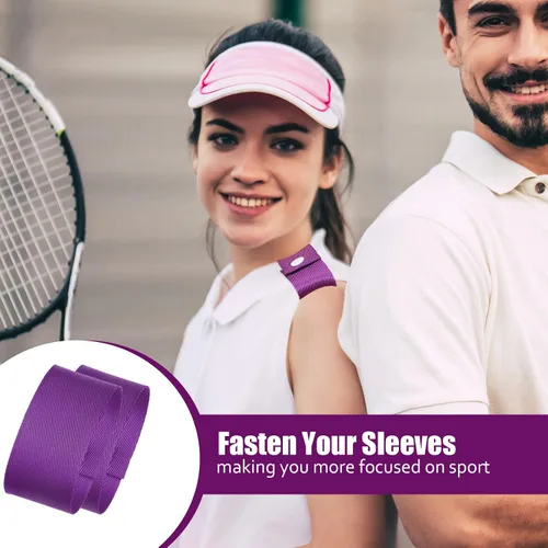 Vista 5 de Dingion 10 pares de soportes de manga de softbol para camisa deportiva, corbatas, clips de jersey, correas para camisetas para gimnasia, fútbol
