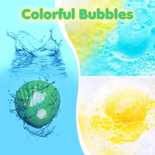 Vista 2 de Bombas de baño para niños con juguetes sorpresa en el interior, paquete de 12 bombas de baño para niños, juego de regalo para niñas y niños