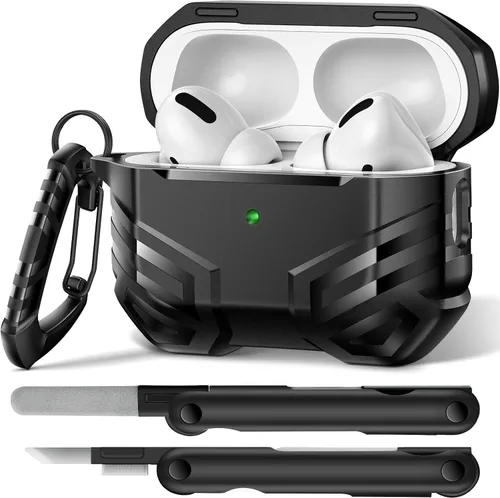 Vista 16 de MOBOSI Funda para AirPods Pro 2 con cerradura, compatible con funda Airpod Pro de 2ª/1ª generación, funda protectora de grado militar con kit