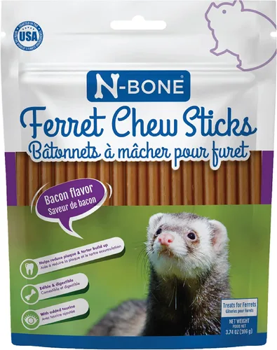 Vista 15 de N-Bone Palitos masticables para hurones sabor a tocino, bolsa de 1.87 oz
