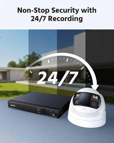Vista 15 de ANNKE Sistema de cámara de seguridad PoE 4K con doble lente, gran angular de 180°, disco duro de 2 TB 8 Channel 12MP H.265+ NVR, 4pcs 8MP Wired