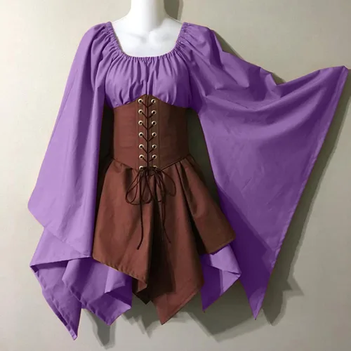 Vista 2 de Gothic Clothing Women, Womens Gothic Lolita Dresses Black Vintage Lace up Dress Punk Gothic Cake Dress