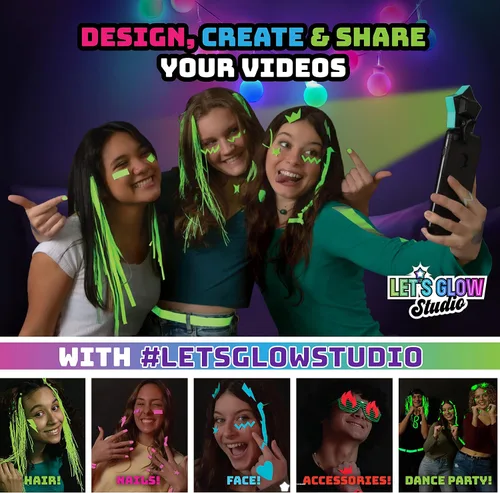 Vista 6 de LetsGlow Studio - Paquete de accesorios de calcomanías para LetsGlow Studio, kit de creador de video influenciador de artes y manualidades