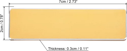 Vista 2 de PATIKIL 2.73 x 0.78 pulgadas, 3 piezas de etiquetas de nombre de metal, esquinas redondas con alfiler, etiqueta de nombre personalizada