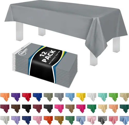 Vista 43 de Mantel de plástico de alta calidad - 54 in. x 108 pulgadas. Grandipity - Mantel rectangular (6 y 12 unidades), Agua (Aqua)