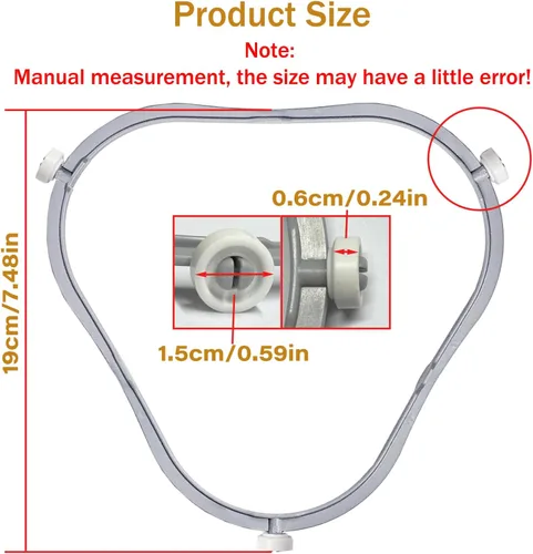 Vista 2 de Anillo de soporte de plato giratorio de microondas W11252182 de 7.48 pulgadas para Whirlpool con rodillos, 8206227 para horno de microondas, bandeja