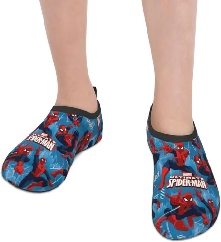 Vista 4 de HUHUSW Superheros - Zapatos de agua para niños ligeros antideslizantes con piel de agua calcetines de agua descalzos para deportes piscina playa