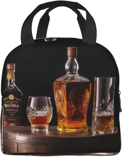 Vista 3 de Whisky cerveza imágenes impresión bolsa de almuerzo portátil aislado reutilizable bolsa de almuerzo caja de almuerzo para el trabajo camping viaje
