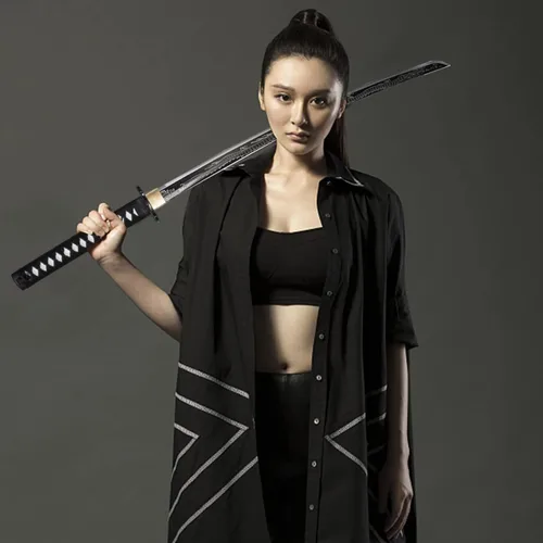 Vista 4 de Kamaiwo-1045/1060 Espada Katana Japonesa Auténtica Hecha a Mano y Forjada a Mano - De Acero de Alto Carbono con Espiga Completa para Entusiastas