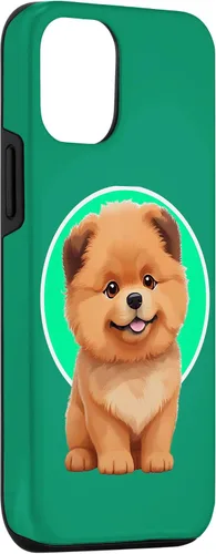 Vista 3 de iPhone 15 Lindo Happy Chow Puppy Dog Cartoon Dog to Fall in Love Case