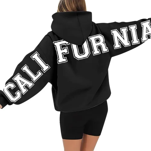Vista 3 de Tintwwg Sudadera con capucha unisex estampada para mujer, de manga larga, para otoño e invierno, casual, holgada, con bolsillo