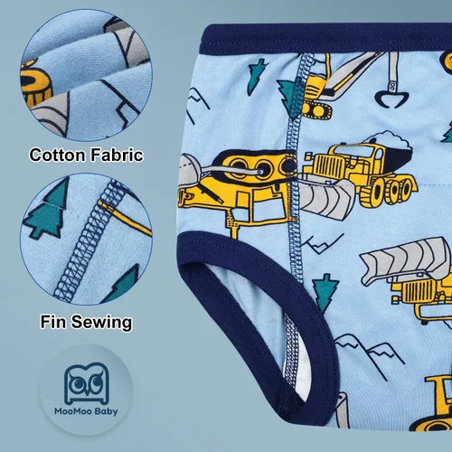 Vista 4 de MooMoo Baby Ropa interior de entrenamiento para ir al baño, paquete de 10 pantalones absorbentes de entrenamiento para niños y niñas, pantalones