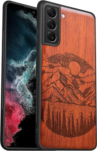Vista 9 de Carveit Funda de madera para Galaxy S21 Plus [madera natural y TPU suave] a prueba de golpes, funda protectora de madera única híbrida compatible