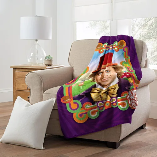 Vista 4 de Northwest Willy Wonka Micro Raschel - Manta de 46 x 60 pulgadas, Wonderful Wonka
