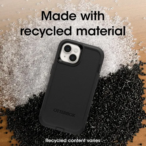 Vista 7 de OtterBox Funda de la serie Defender para iPhone 14 Plus - Negro, resistente y duradera, con protección de puerto, incluye clip de funda y soporte