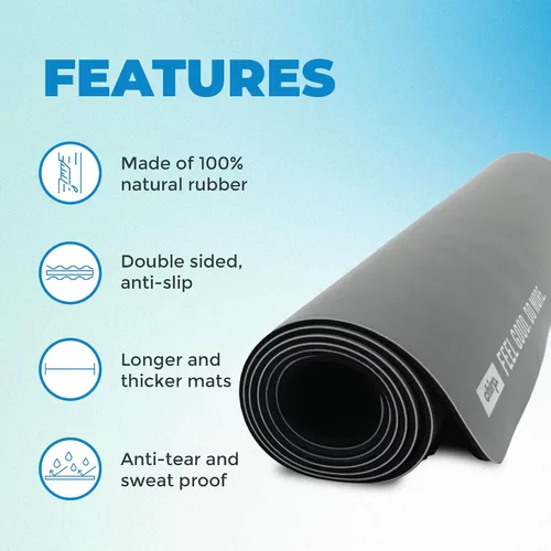 Vista 2 de Chirp Tapete de ejercicio elástico grueso para yoga y gimnasio en casa, tapete grande antideslizante para entrenamiento de pilates, tapete