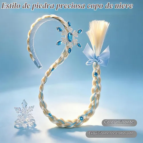 Vista 4 de Peluca de princesa de hielo, accesorios para el cabello
