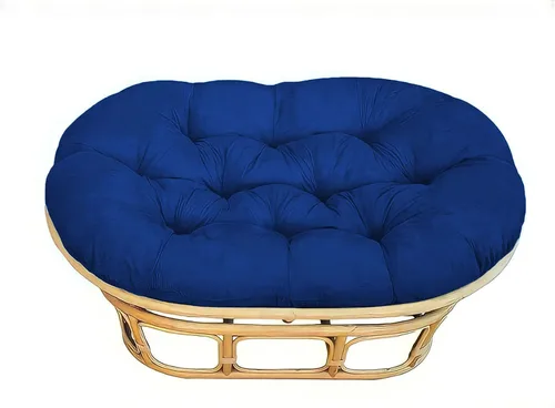 Vista 19 de Cojín doble Papasan, extra felpa (marco no incluido) (azul aguamarina sarga), 67 pulgadas x 47 pulgadas x 9 pulgadas de grosor