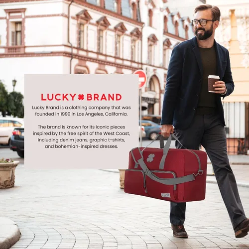 Vista 6 de Lucky Travel - Bolsa de lona de 65 L, bolsa de gimnasio y bolsa de lona para hombres, bolsa plegable para mujeres y hombres con correa de hombro