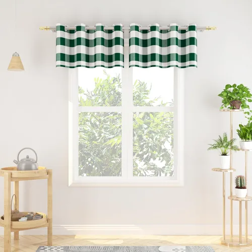 Vista 133 de Cortinas de 24 pulgadas de largo con diseño Buffalo Check Gingham Plaid para ventanas de cocina y baño, tratamiento para ventanas con 2 paneles