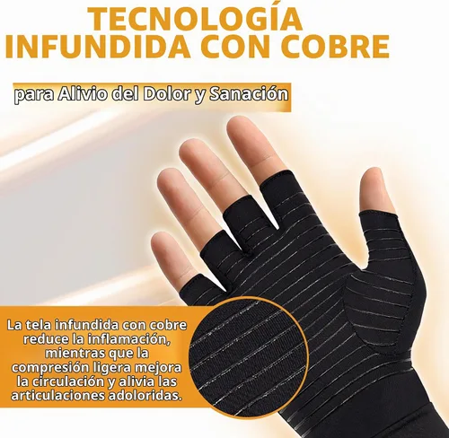 Vista 4 de Fititude Half Finger Compression Gloves with Copper Infusion for Arthritis Pain Relief and Swelling Support